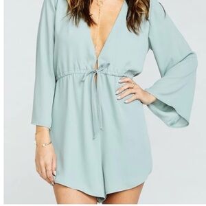 Show Me Your Mumu Roxy Romper Silver Sage Size Small